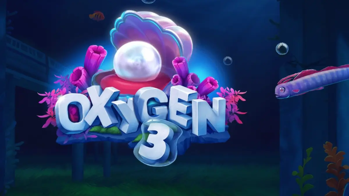 Tampilan visual slot Oxygen 3 dengan tema bawah laut dan reruntuhan futuristik