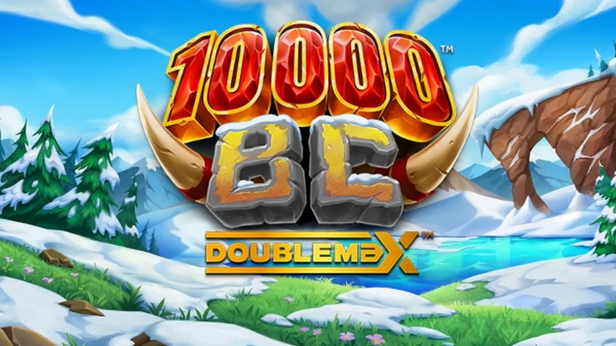 Tampilan visual slot 10000 BC DoubleMax dengan elemen zaman es dan simbol Gigablox